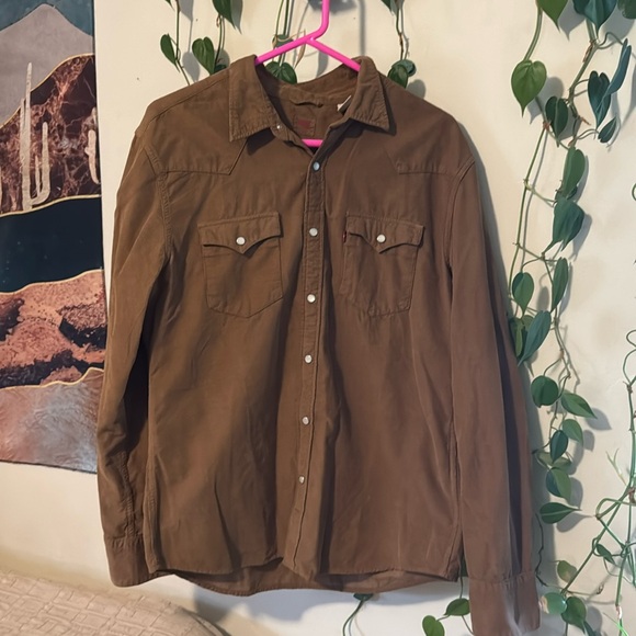 Levi’s slim fit corduroy western pearl snap button up - Picture 1 of 2